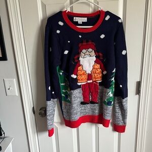 Men's Hunter Santa Christmas Sweater